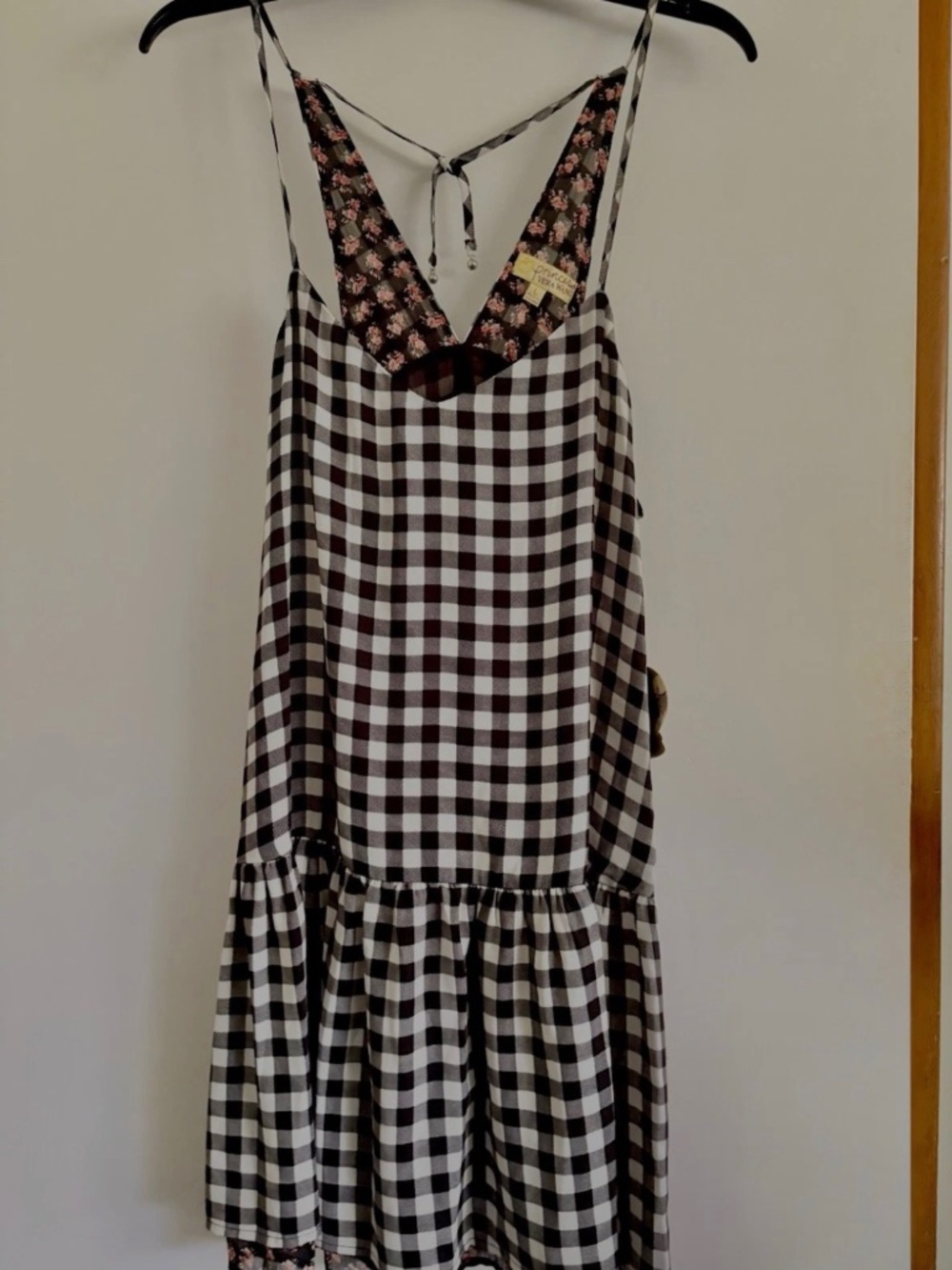 Princess Vera Wang Women's Y2K Bubble Dress Black & White Gingham Large Cute NWT